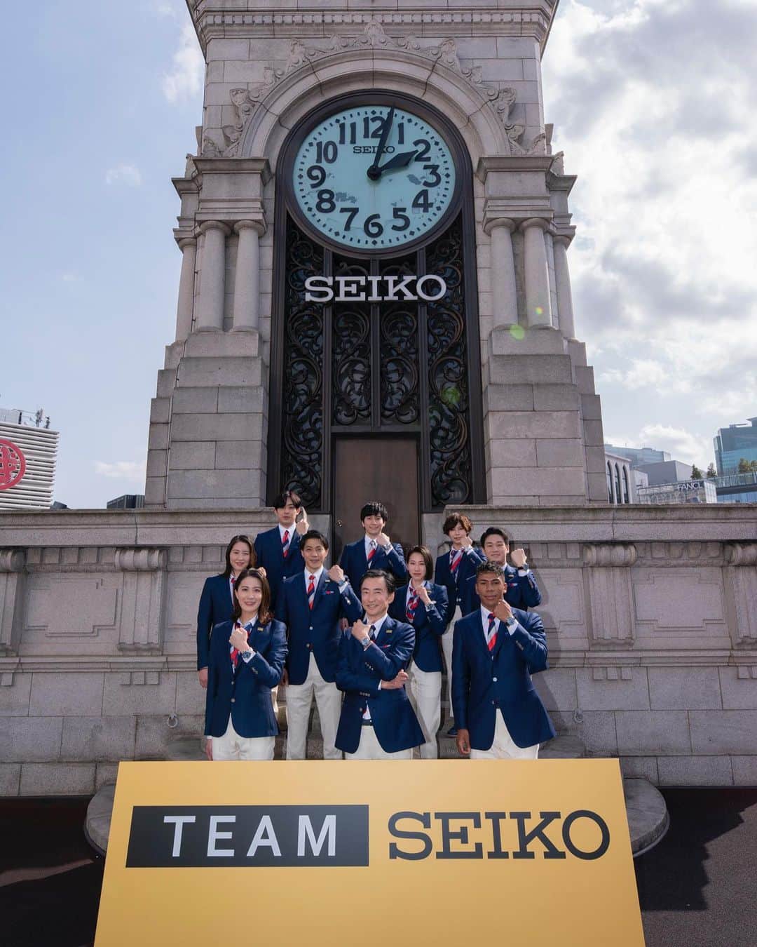 坂井聖人のインスタグラム：「昨日、新生TEAM SEIKOのイベントに出席しました！ 新しいメンバーが加わり総勢9名！ 自分も悔いのないように頑張ります😊 #teamseiko」