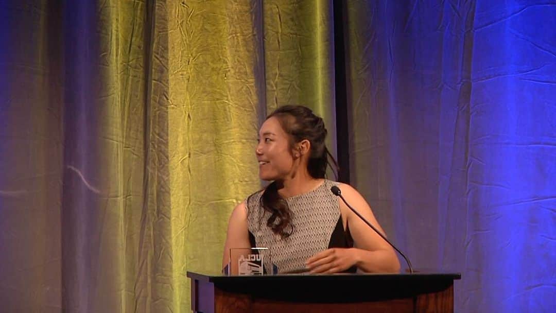 ティファニー・ヨハのインスタグラム：「Thanks @uclaathletics for sending over this video from the Hall of Fame induction ceremony. Still buzzing from one of the coolest nights I’ve ever gotten to be a part of. #BruinProud 💙💛」