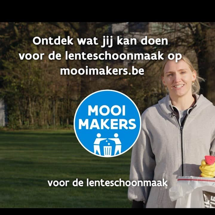 ハンネ・クレスのインスタグラム：「Net op tijd terug in België voor de #lenteschoonmaak! Doe jij mee?  Ontdek wat jij kan doen op mooimakers.be 🗑  @demooimakers」