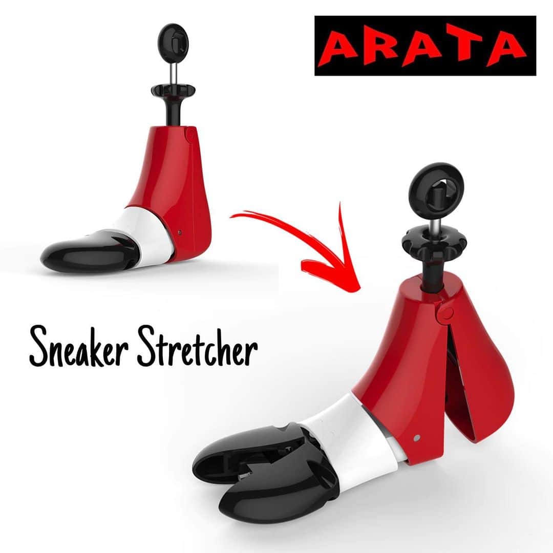 Sneaker At Randomのインスタグラム：「ARATA スニーカーストレッチャー👟🥾  サイズがきつい際に、革を伸ばしたり癖を付けることができます🔹🔸  使い方は簡単で、靴に装着しつま先やかかと部分を開いたまま保管するだけ💁‍♂️ ハンドルを回すと開閉する仕組みです。  表面は硬質ポリウレタン素材なので靴を傷つけません。  ハイカットにも対応できる形状のストレッチャーは珍しいので、お困りだった方は是非！  甲高幅広の方にもおすすめ👏 革靴にもご使用いただけます👞  右足と左足両方にフィットするように作られているので、１個で両足に対応可能です。  アトランダム通販サイト、楽天市場で販売中！  #nike#ナイキ#nikesb#blazer#ブレーザー#tiffany#ティファニー#スニーカー好き#スニーカーアトランダム#ジャンクヤード#スニーカー#スニーカー修理#修理職人#市川#本八幡#梅田#阪神梅田#心斎橋#高円寺#sneakeratrandom#sneaker#repair#arata#アラタ#stretcher#ストレッチャー#シューズストレッチャー#シューキーパー」
