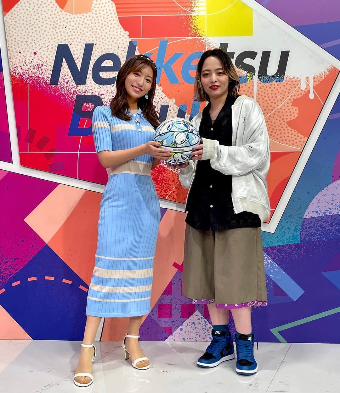 のインスタグラム：「🏀 . #熱血バスケ ご覧いただきありがとうございます😊 きょうはWリーグ特集！ . ゲストのLicaxxxさんの 愛の大きさを感じました💓 大神さんの明るさも最高でした🤣 ポジティブ大事ですよね✨ . そしてきょうで卒業された 応援リーダーの吉澤さん！ アメリカでも頑張ってきてください🇺🇸 日本から応援してます📣 . 来週もまたご覧ください💪」