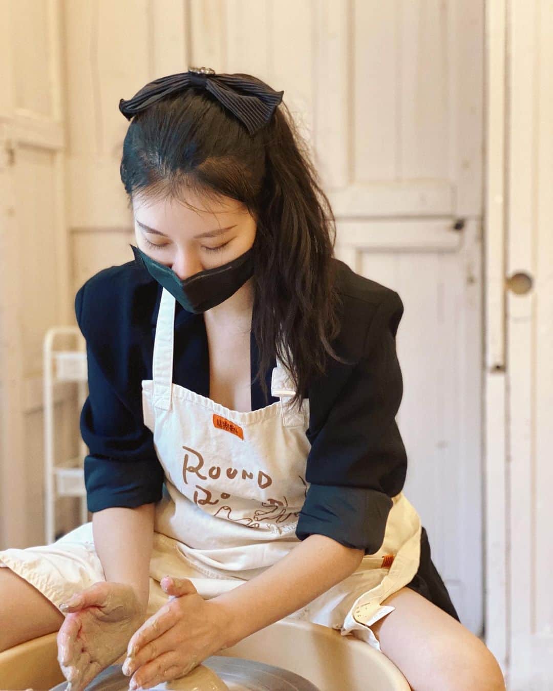 張香香さんのインスタグラム写真 - (張香香Instagram)「拉胚初體驗🍵 我好喜歡我的 蝦蝦盤 & 炸蝦碗🍤 還有別人畫的 生氣ㄟ香香 & 貪吃ㄟ香香🤣」4月6日 15時23分 - m40925