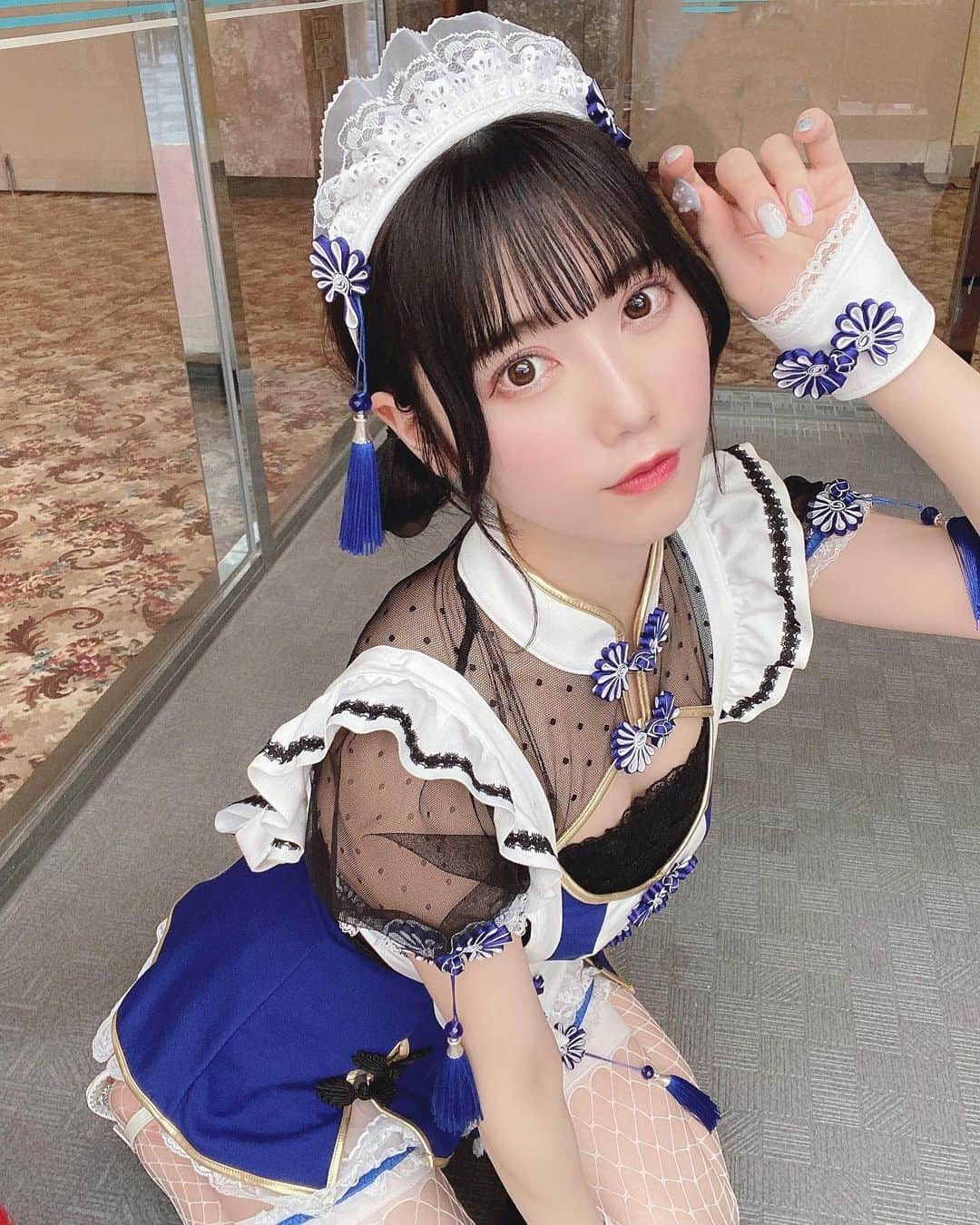 白瀬乃愛のインスタグラム：「・ ・ チャイナ×メイド🇨🇳💙」