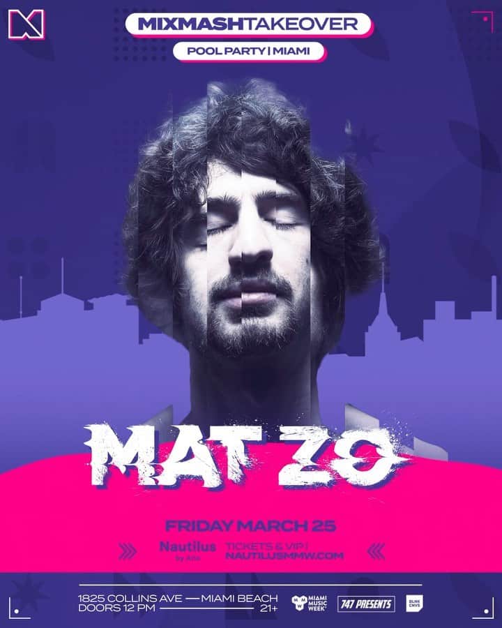 のインスタグラム：「Our Miami line-up just upgraded BIG TIME with another super talent: @mat_zo 🔥 Grab one of the LAST tickets now & party with us THIS Friday! 🎉 #linkinstories」