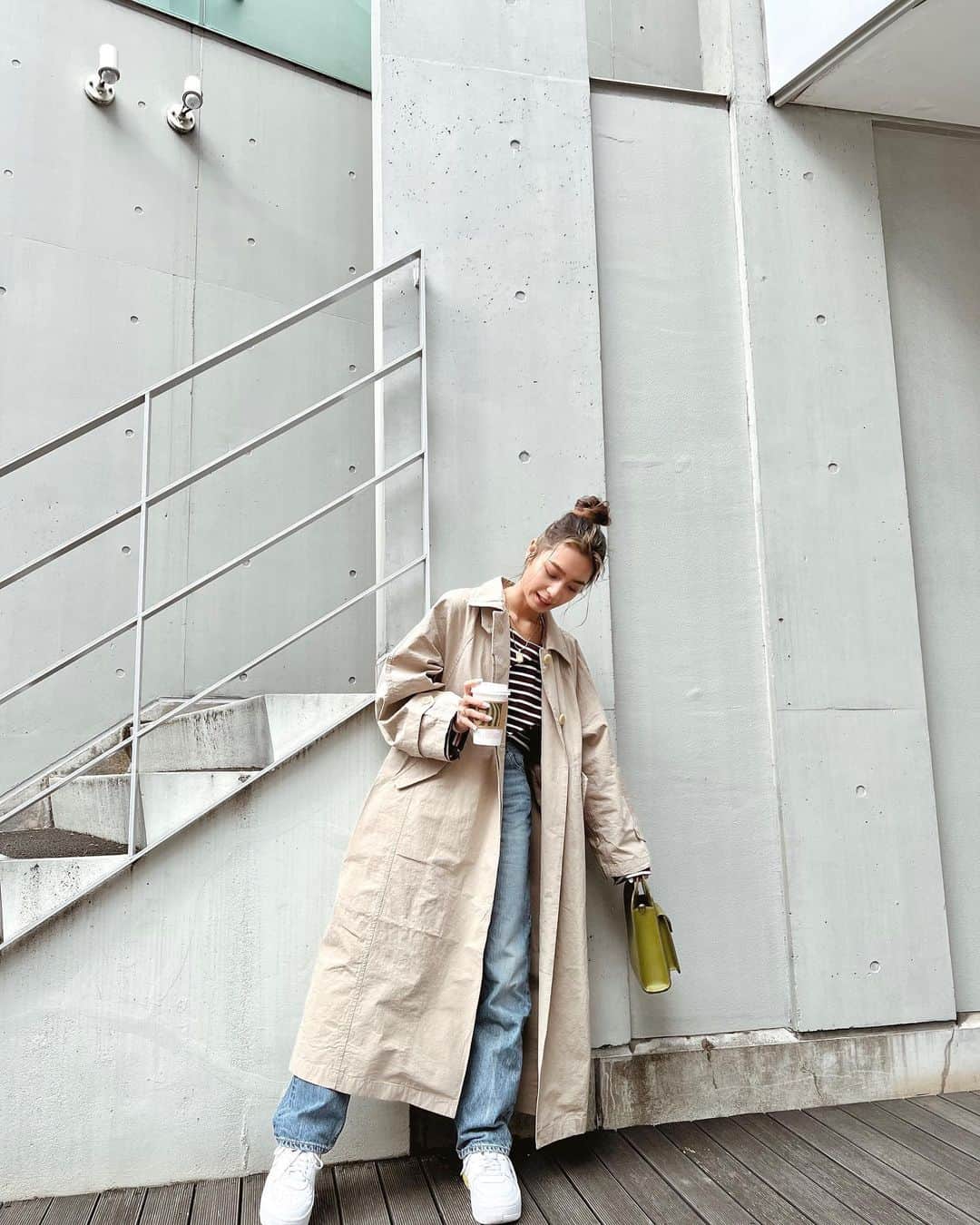 のインスタグラム：「#あかねこーで チビでも着たいものを着るスタンス🌻  #ootd#fashion#153cmコーデ」