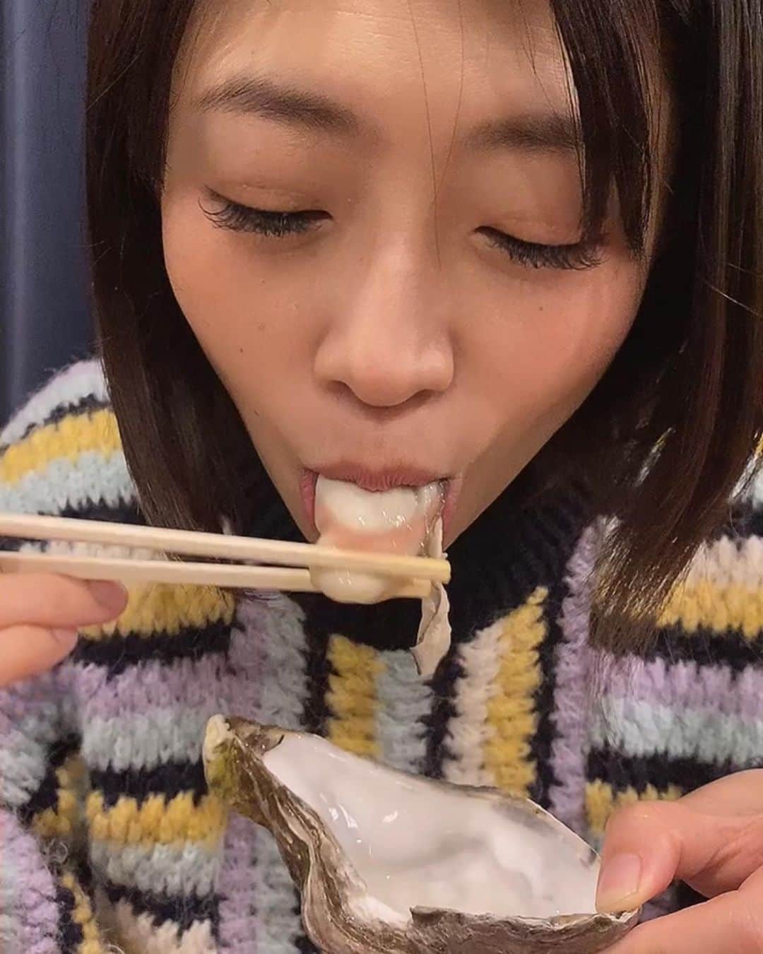 のインスタグラム：「日本酒×生牡蠣＝最高」