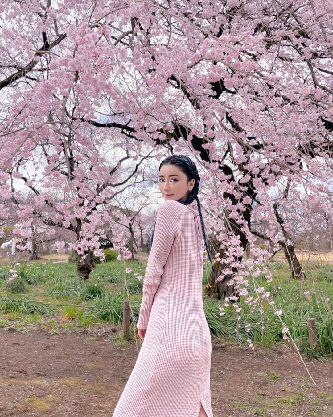 美咲あいりのインスタグラム：「🌸🌸💞 ⁡ ⁡ お花見🌸 ⁡ Pinkのワンピースは @riri.ribon ちゃんのbrand @radiansea_official 💕 ⁡ ⁡ この前 @kankorugishibuya で 毛穴ケアエステとコルギしてきたよ マスクするようになってから 毛穴が気になってたけどすっきりつるつる肌になったぁ✨ ⁡ 私のInstagram見たって伝えてもらえると LEDライトでコラーゲン生成をしながら リフトアップが出来るマシーン “ コラーゲンマシーン“が付けてもらえます✨ 毛穴やお肌気になる人におすすめだよ💓 ⁡ ⁡ #ootd #radiansea #sakura #pink #ピンクワンピース #春コーデ #ワンピース #桜 #肌ケア #kanコルギセラピー」