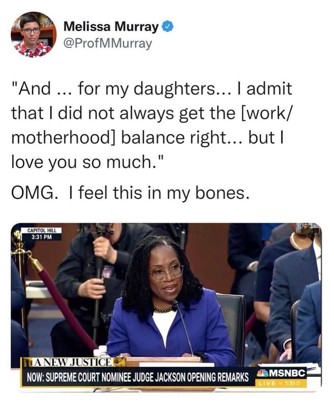 Average Parent Problemsのインスタグラム：「I think all working moms get this. But then swipe to see how Judge Ketanji Brown Jackson’s daughter looks at her mom. So proud ❤️ // 📷 credit: @sbmaneyphoto」