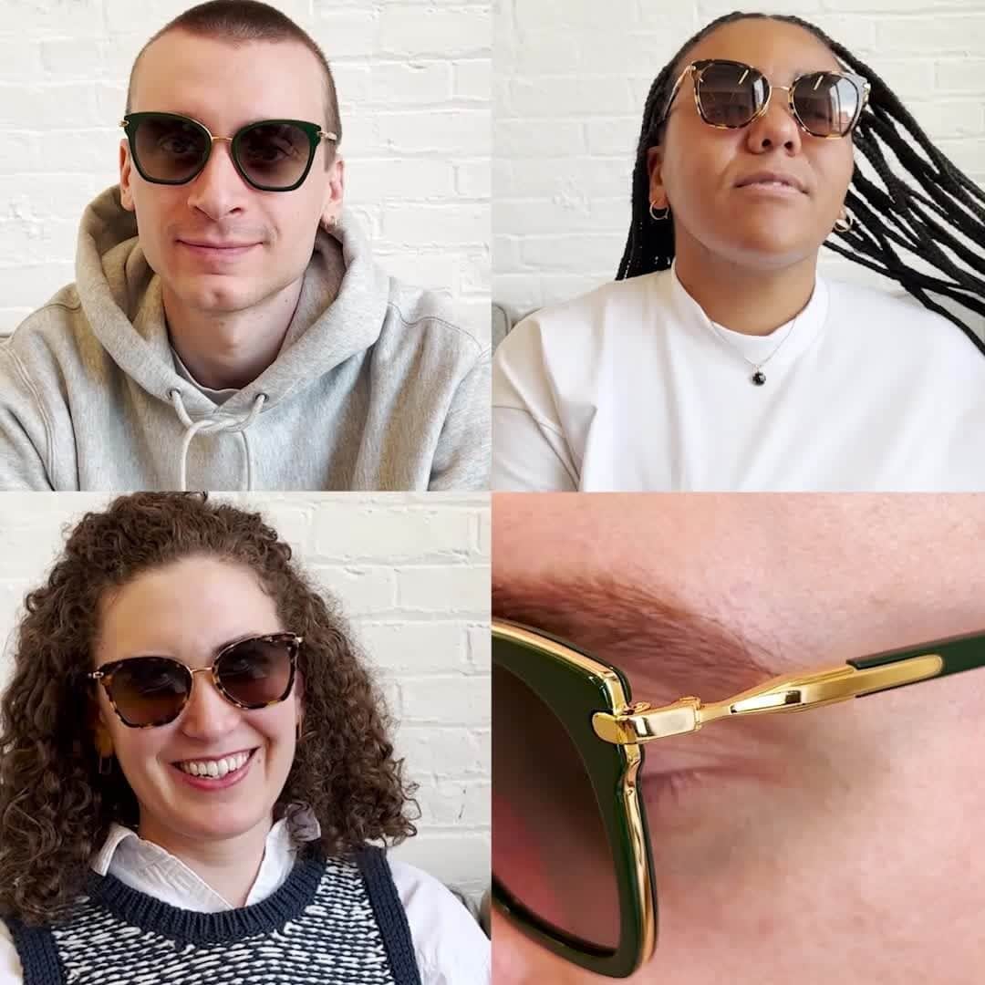 Warby Parkerのインスタグラム：「With a round brow line that tapers into squared-off lenses, Natalia—from our new Nesso Series—offers mystery and warmth in equal measure, thanks to the glimmer of our signature interlocking end piece and layered metal face front. Learn more via the link in bio!」