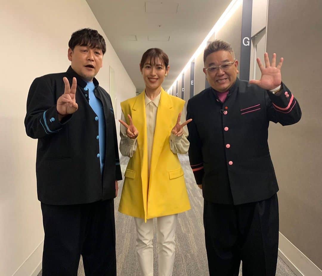 瀧本美織のインスタグラム：「. サンドウィッチマンのお二人☺️ 10年前にナレーションを担当した番組を覚えてくださっていて🥺東北発☆未来塾…嬉しかったです✨   #サンドウィッチマン さん」