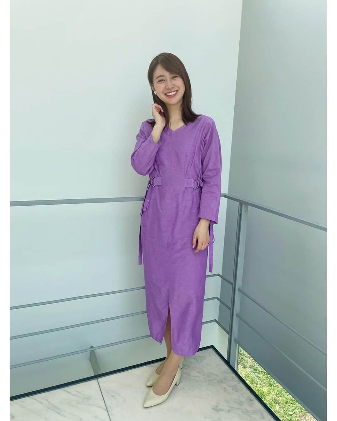 林美沙希さんのインスタグラム写真 - (林美沙希Instagram)「. 衣装写真です👚 鮮やかなパープルのワンピース、 形も綺麗でした！  #annニュース #ワイドスクランブル #林美沙希 #衣装 #ワンピースコーデ」3月26日 21時35分 - misaki0hayashi