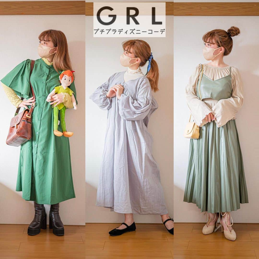 のインスタグラム：「. . GRLディズニーコーデまとめ第29弾👗  今回はピーターパンがテーマ🧚‍♂️💫  これからのシーズンに活躍しそうな プチプラアイテムばかりだから 参考になったら嬉しいです🥺✨  次回も準備中だから、楽しみにしててね☺️❤️  @grl_official  #disneyootd #disneystyle #disneybound #disneybounding #peterpanbound #wendybound #tinkerbellbound #peterpan #ピーターパンコーデ #ピーターパンバウンド #ウェンディコーデ#ウェンディバウンド #ティンカーベルコーデ #ティンカーベルバウンド #ピーターパン #grl #グレイル #今日のコーデ　#プチプラコーデ #グレイルコーデ#プチプラ通販 #152cmコーデ #夏コーデ #低身長コーデ #低身長ファッション #ディズニーコーデ #ディズニーバウンド #ディズニーバウンドコーデ」