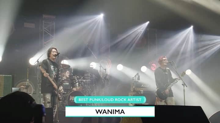 WANIMAのインスタグラム：「BEST PUNK / LOUD ROCK ARTIST   スペシャアワードの面影。   「ネガウコト」   ▼再放送情報 https://awards.spaceshower.jp/2022/onair   #WANIMA #スペシャアワード」