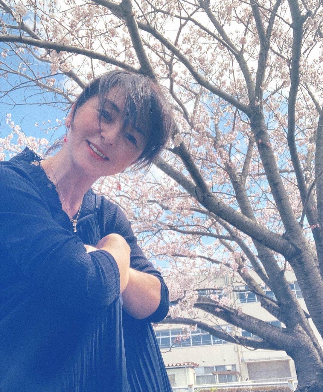 櫻井智のインスタグラム：「櫻井智🌸 通りすがりの桜と 戯れる😊🌸 なんて、素敵な時間だ🌸  春🌸 大好きだな〜🌸」