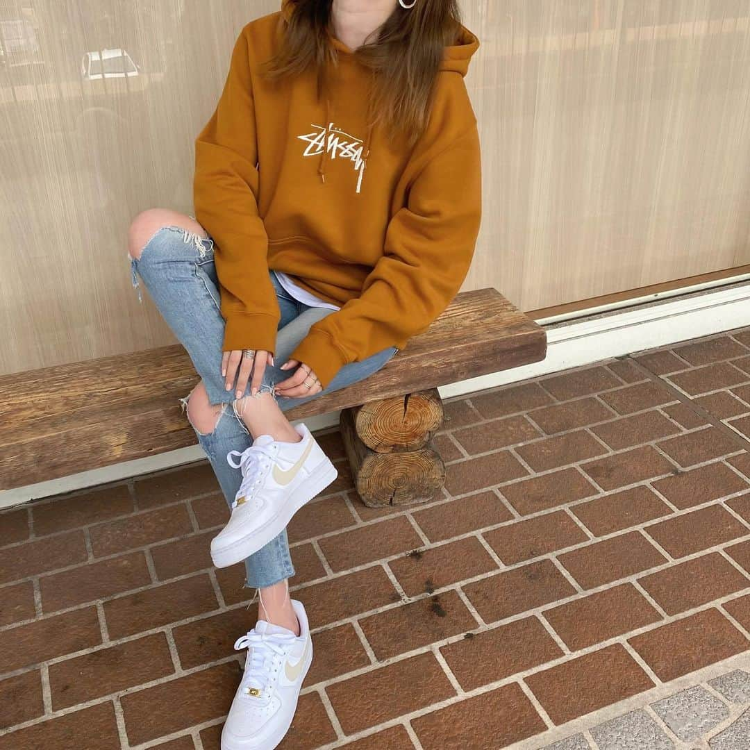 Maiさんのインスタグラム写真 - (MaiInstagram)「#ootd #stussy #denim #sneakers #nike #nikeairforce1 #af1」3月28日 20時40分 - maimaimai1016