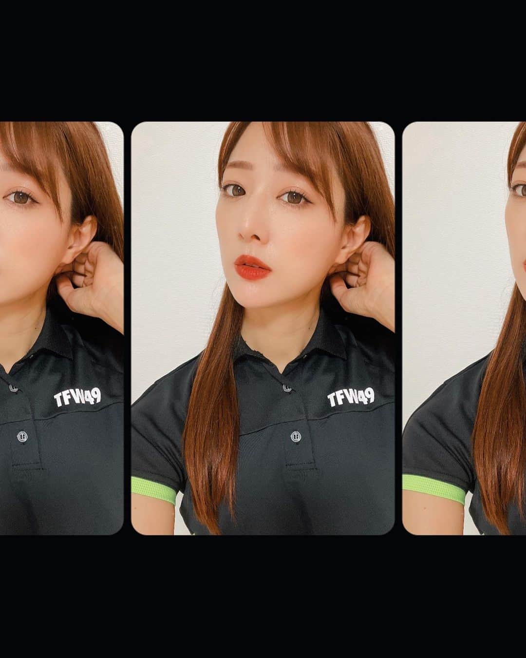 のインスタグラム：「春物のゴルフウェアが届いた💓 初めての全身ブラックに挑戦🦨🍀  ネオンイエローがラインで入ってるから暗くなりすぎず、 タイトスカートは前が２ヶ所ジッパーでイエローを見せることができてかわいい💛🧡  3枚目の写真撮る時ポッケがじゃまして大変でした🤣 左下にうっすらみえるもふもふはポッケ🐶 4枚目の感じ🤣🤣  @tfw49 はメンズのウェアがめっちゃかっこよくて 誰が着てもスタイリッシュになれそうな デザインばかりだったよ🥰  そこからレディースラインが登場したらしく💖 ペアルックしたら絶対かっこいい🥺✨  ５月には駒沢公園横に初の路面店が オープンするらしいです🙆‍♀️  5.1〜5.31の期間中TFW49GINZA SIXとTHE FORTY-NINERS CLUB両店にて『インスタを見た』と伝えると 全商品が10%オフになるみたいなので、 気になった方は是非チェックしてみてください⛳️💓  #ゴルフ女子 #ゴルフウェア#ゴルフコーデ #tfw49#thefortyninerswisdom #tfw49_ginzasix #thefortyninersclub」