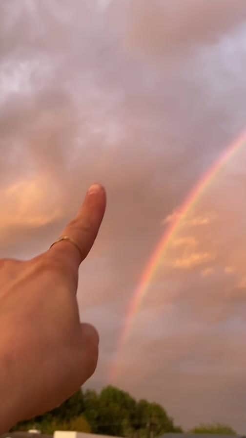 ブリージャ・ラーソンのインスタグラム：「Make a wish😍 🌈  #arizonaspring #rainbowsfordays」
