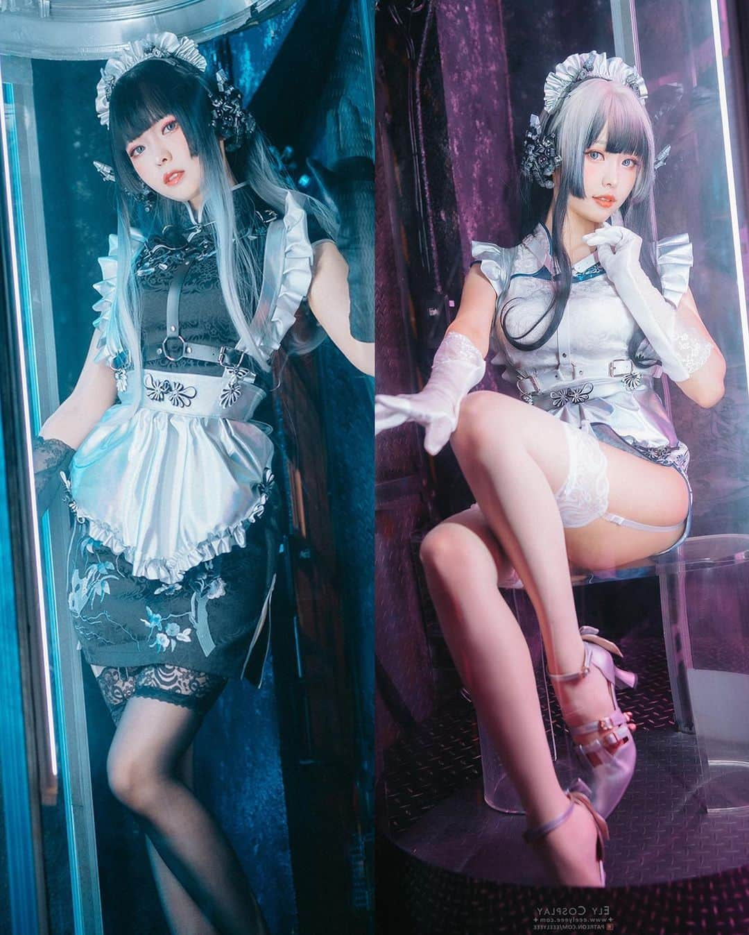 Elyさんのインスタグラム写真 - (ElyInstagram)「Cyber maid twins 🤍🖤 サイバーメイド双子🤍🖤 雙子賽博女僕🤍🖤  #Ely #elycosplay #cosplay #cyberpunk #cybermaid #サイバー #originalcharacter  #maid  #メイド #original」3月29日 16時18分 - eeelyeee