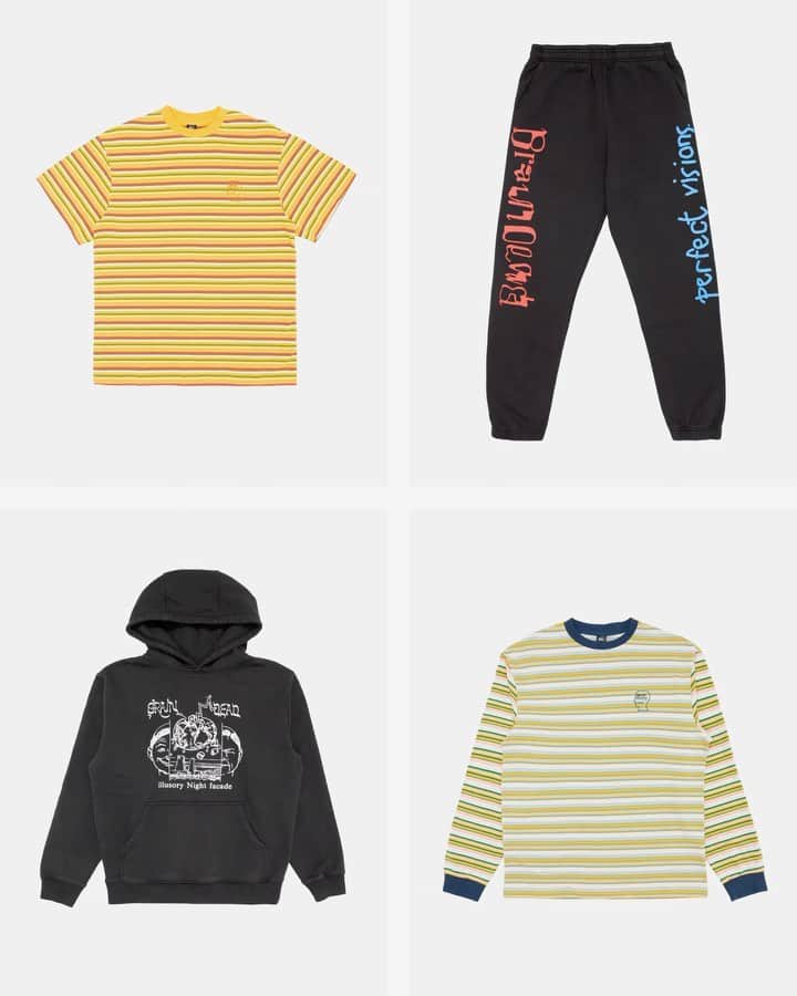 ガーブストアのインスタグラム：「Check out Brain Dead’s latest instalment of spring-ready essentials, boasting screen-printed graphics and embroidered accessories 🤟☀️」