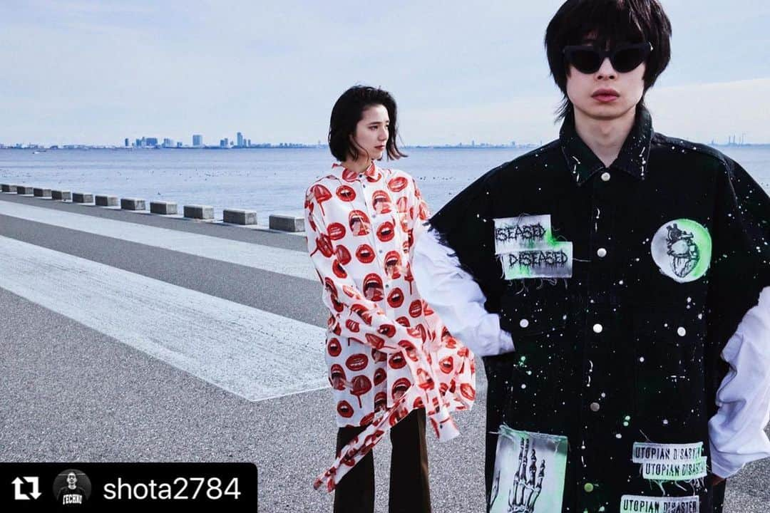 土屋磨周のインスタグラム：「😎😎😎  #Repost @shota2784 with @make_repost ・・・ .  @kidill  @children_of_the_discordance  @isseymiyakeofficial  @wackomaria_guiltyparties  for #wmagazine  photo @tatsuya_yamanaka_  hair&make @motooka_akihiro  model @matthew1.0.2.1 @mitoyokota  editor @ritsu.ohsoi」