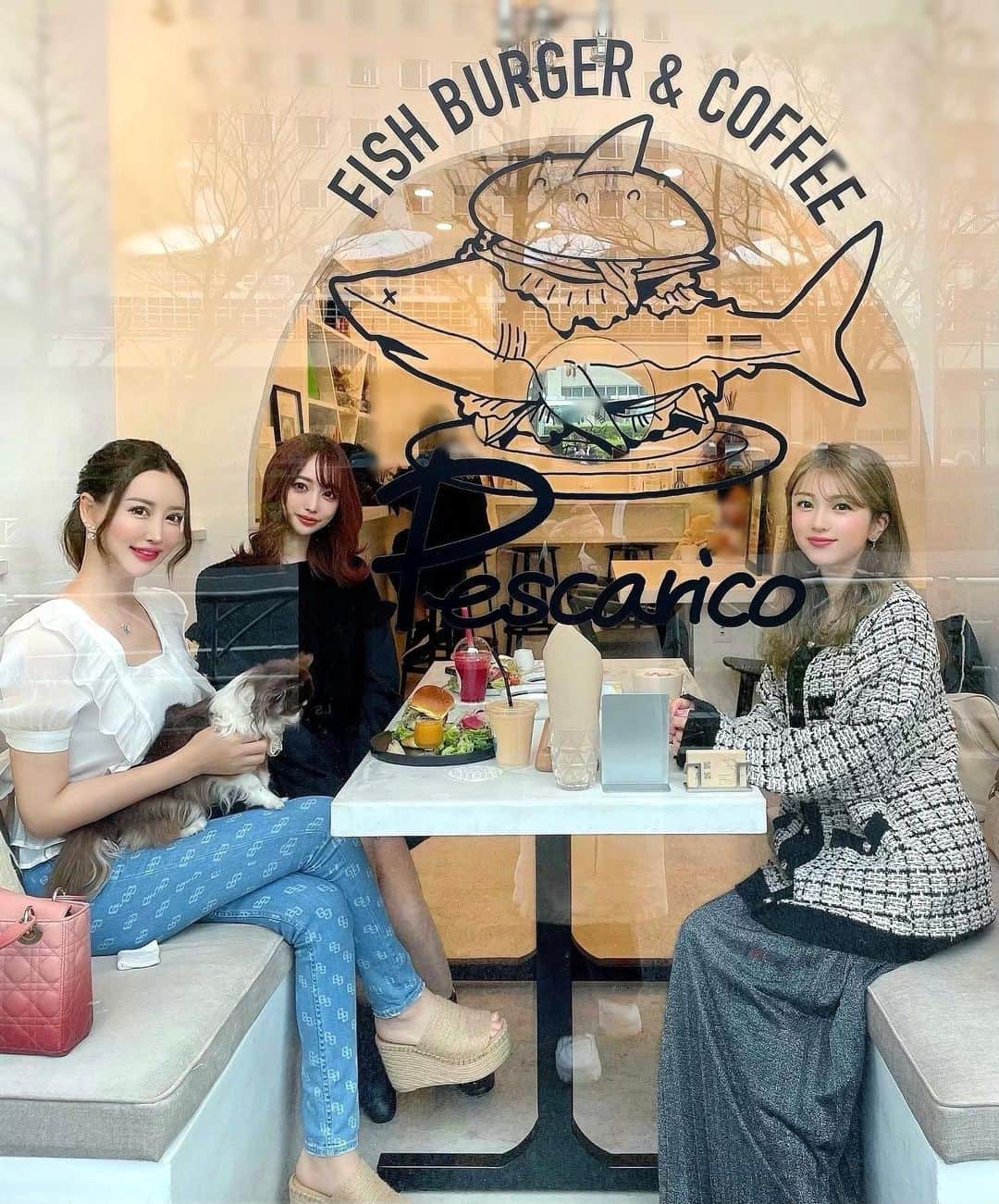 蘭子のインスタグラム：「昨日はるいちゃんとさき吉とランチしたよ🍔💕 . ここ店内犬⭕️でドッグフードもサービスしてくれるし、 サラダもサンドも全部美味しいし大好きなお店❤🥗️🌸 . . . 📍ペスカリコ【 @pescarico_12 】 店内犬OK/犬用フードサービス有 .  #渋谷カフェ#渋谷ランチ#表参道スイーツ #原宿カフェ#原宿ランチ#表参道グルメ#カフェ巡り#カフェ巡り東京#カフェ好きな人と繋がりたい#カフェ部#東京カフェ#東京カフェ巡り#映えスポット#映えカフェ#映えスイーツ#渋谷カフェ #アフタヌーンティ#東京アフタヌーンティー #カフェ飯#カフェ活 #渋谷ランチ #カフェランチ #東京グルメ #カフェスタグラム #グルメ#グルメ好きな人と繋がりたい #グルメスタグラム #グルメ女子 #グルメ部#犬同伴可#犬同伴ok#ドックカフェ」