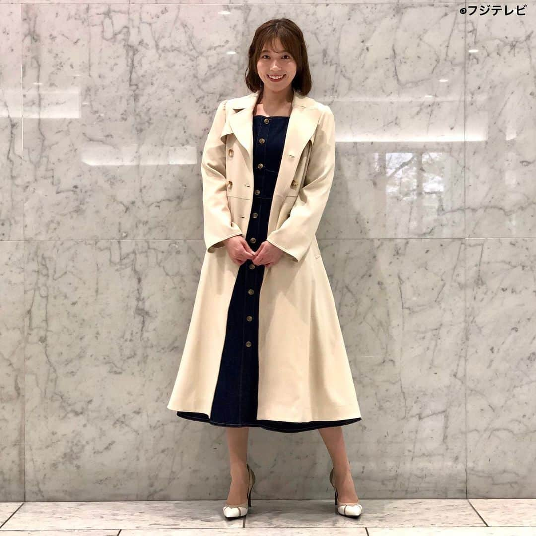 フジテレビ「めざましテレビ」さんのインスタグラム写真 - (フジテレビ「めざましテレビ」Instagram)「ファッション雑誌CanCamとコラボした お天気コーナー「きょう何着て行く？」 阿部華也子の毎日のコーデを紹介♪  ３月３０日（水）  【今日のコーデ】 ・コート→ @willselection_official ２万１７８０円 ・ワンピース→ @willselection_official １万６５００円 ・靴→ @dianashoespress ２万４２００円 ・イヤリング→ @abiste_official ９７２０円     【コーデのポイント】 この春トレンドのデニムは、トップスやスカートなど デザインバリエが豊富に登場中😆❣️  マーメイドシルエットのワンピースなら デニムらしいカジュアルさはありつつも グッときれいめに✨  濃いめのインディゴカラーも上品さを後押し👍  #めざましテレビ #きょう何着て行く？ #阿部華也子 #今日のコーデ #コーデ #CanCam #今日のファッション#ootd #きょう何着て行く？は月〜金朝6時22分ごろ放送📺 #スタイリストたなべさおり #かやちゃん #きれいめコーデ #きれいめカジュアル #大人コーデ #春コーデ #オフィスカジュアル #上品コーデ #アナウンサー衣装」3月30日 18時51分 - mezamashi.tv