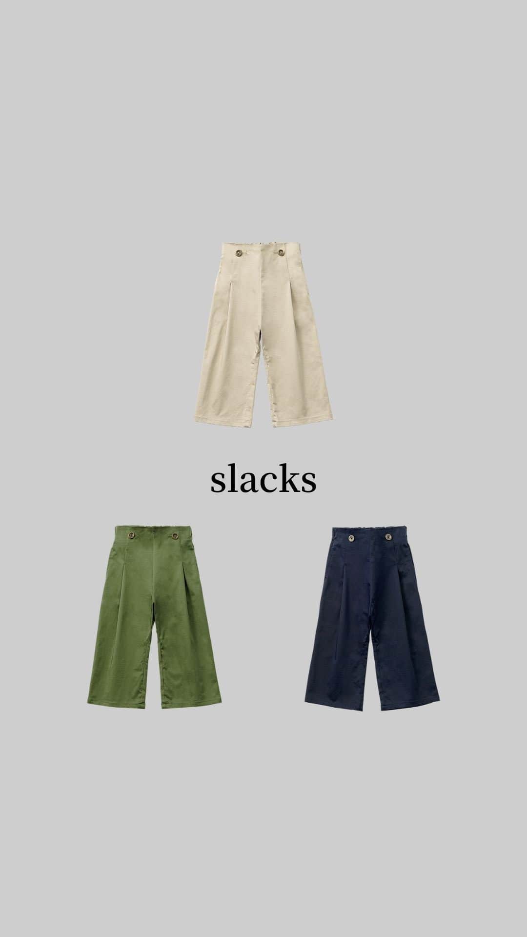 のインスタグラム：「【2022SS New Item Movies】slacks編 今年の春夏アイテムを動画で解説！ ⁡ 成長期のキッズに嬉しいサスペンダー付きの美シルエットパンツ。 サテン地のノーブルなルックスで、 デイリーからセレモニーまで幅広いシーンをカバーします。 ⁡ ⁡ パンツ丈やウエストが調整できるので、 baby & kids各サイズで2〜3年の着用ができる優れもの！ ⁡ ____‌ ‌ ・パンツ丈はどうやって調整するの？ ・うちの子の身長だとサイズはどっち？ ____‌ ‌ ⁡ 疑問点を動画でわかりやすく解説しています！ 育児のスキマ時間にご視聴ください。」