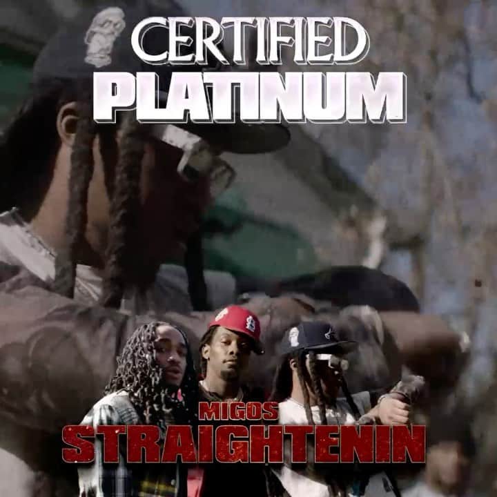 Migosのインスタグラム：「In this game sit back, be patient! Straightenin is now Certified PLATINUM 💿  Shoutout to all our fans for making this possible #MigoNation」