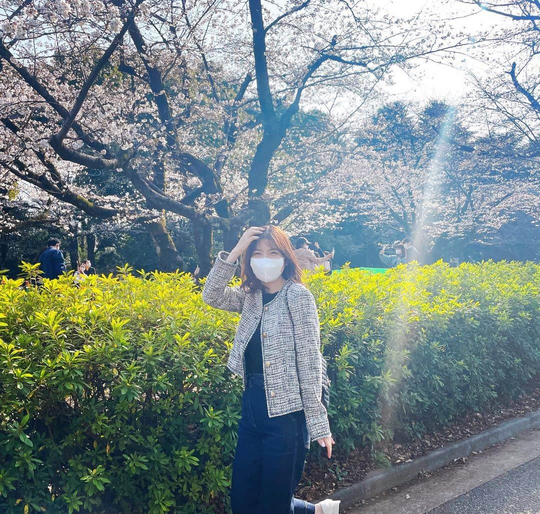 佐藤真知子さんのインスタグラム写真 - (佐藤真知子Instagram)「🌸  めっちゃ笑ってる。  桜のせい、かな。  明日から新年度。 いくつになっても、 4/1は、やっぱり気合が入ります。  よーし！頑張ろうやっ！！！  #なぜか #どーもすみませんポーズ笑」3月31日 19時33分 - machiko.sato09