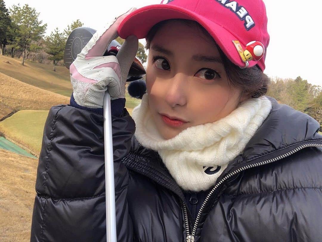 時田愛梨のインスタグラム：「いつかのゴルフ！ きのこ🍄🍄🍄 かわいいでしょ🤍」