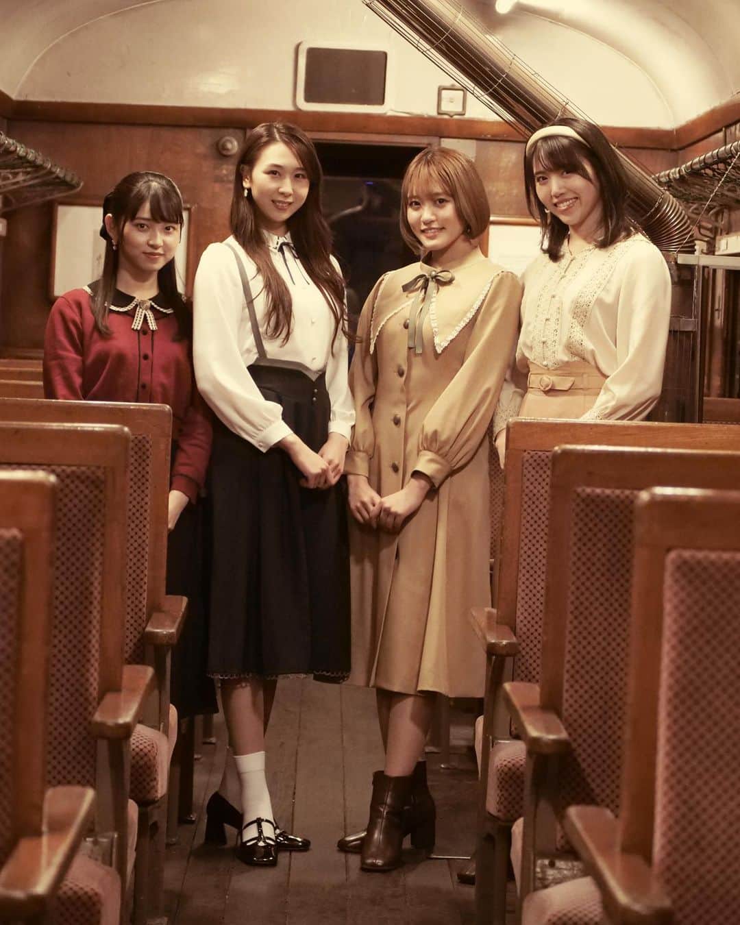 りんご娘さんのインスタグラム写真 - (りんご娘Instagram)「. トレインMusic Video  [Starring] #RINGOMUSUME	 TOKI	 OURIN JONAGOLD	 SAIKA	  [Song]  Words and Music by SHINICHI TOIKAWA	 Arranged by AZUMA HITOMI	   [Exective Producer] SHINICHI TOIKAWA（RINGO MUSIC） [Sound Producer] SHINYA TADA [Director] YUMA HIRAI	 YUICHIRO FUJISHIRO	 [Planning & Production Manager] TSUBASA SHIMODA（ringoame inc.） [Assistant Production Manager] YU ONO	（RINGO MUSIC） DAICHI SAITO	 SHOYA SAKAMOTO	 SHINTARO TOIKAWA	 [Cinematographer] YUICHIRO FUJISHIRO	 YUMA HIRAI [Drone] NAOTO NAKATA	 [Story Board & Lighting & Edit] YUMA HIRAI [Color] YUICHIRO FUJISHIRO [LED Screen] STOCK / TRANS MISSION	 [Hair & Make-up] TAMAKI MORI（As One） [Artist Manager] AYA MIURA（RINGO MUSIC）  [Stylist] KUMIKO SUEYOSHI	 [Costume] F i.n.t F&A an another angelus an anotheangelus Limited Maison de FLEUR Petite Robe canone COTOMONOMARCHE krasota_acc   [Special Thanks] 津軽鉄道株式会社	 アルプスおとめ	 ライスボール	 リーフ	   応援してくださる皆さまへ 愛と感謝を込めて」4月1日 12時48分 - _ringo.musume.com_