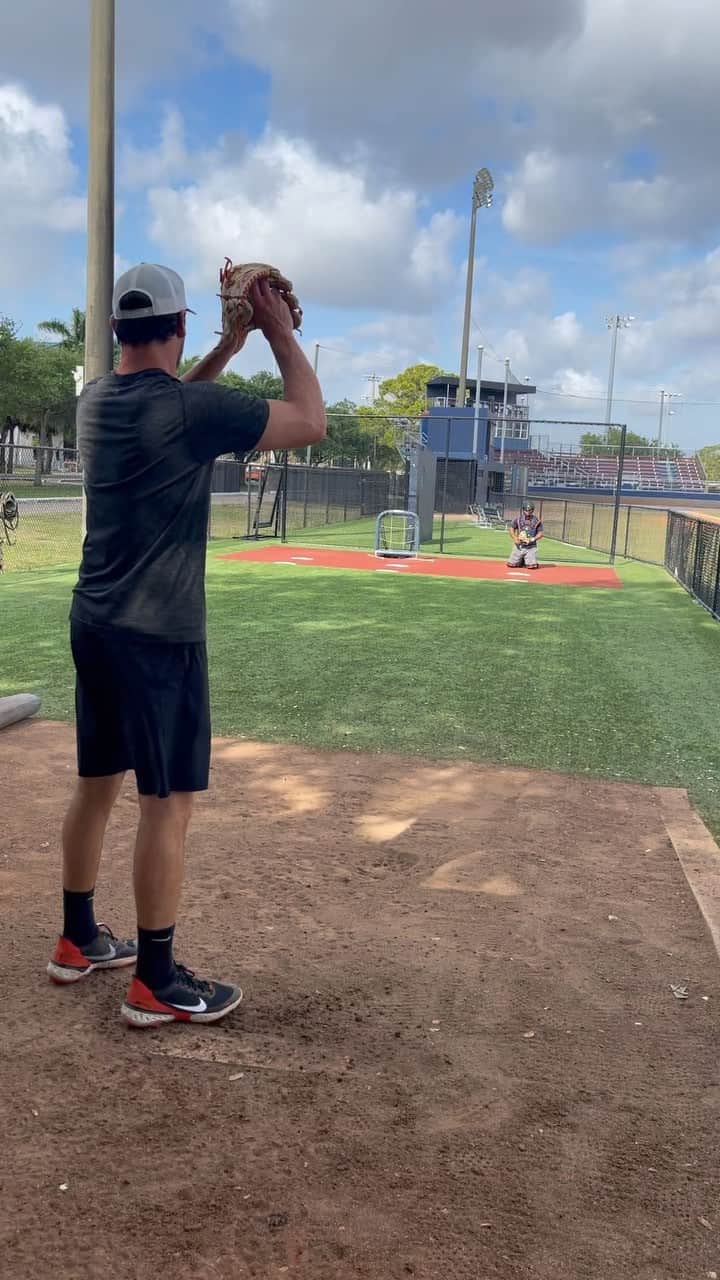 マット・ハービーのインスタグラム：「Friday bullpen. Nice and easy ⚾️」