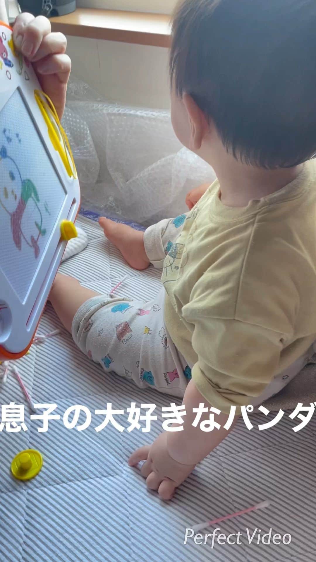 寺岡のぞみのインスタグラム：「1歳になった息子くん。 画伯と呼ばれるママの絵を、初めて見た反応が、まさに「絵に描いたよう」でした。  声を映していないのですが、深いため息を一つつき😮‍💨、消そうとした😂  赤ちゃんでも、美的センスってあるんですね😭 #子育て日記  #1歳男の子  #フリーアナウンサー #寺岡のぞみ」