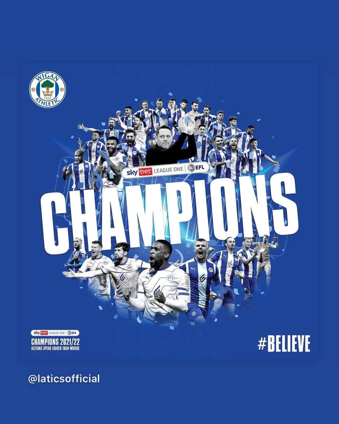 ウィル・ケインのインスタグラム：「THE TICS ARE GOING UP 🎶🏆🤩💙🙌🏻 @laticsofficial」