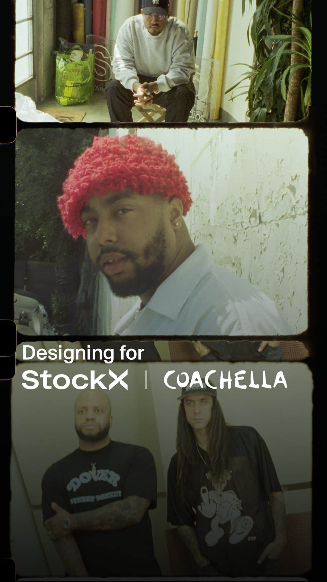 コーチェラのインスタグラム：「The making of the exclusive #StockXCoachella DropX collection with @stockx, featuring artist merch designed by your favorite LA brands and performers on this year’s lineup. Secure each piece only on StockX.」