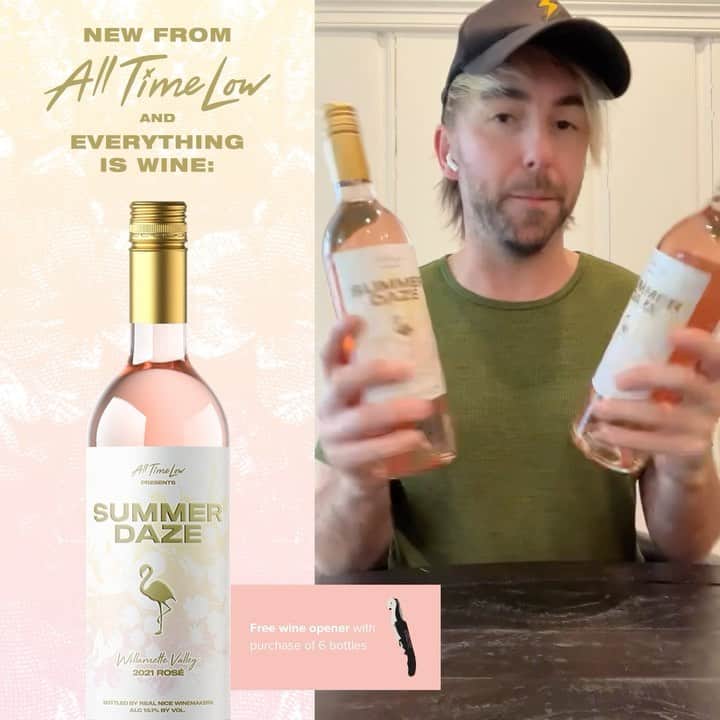 All Time Lowのインスタグラム：「Summer Daze Rosé is back in stock and better than ever with the new vintage! Must be 21+ in the US. Drink responsibly. Link in bio.」