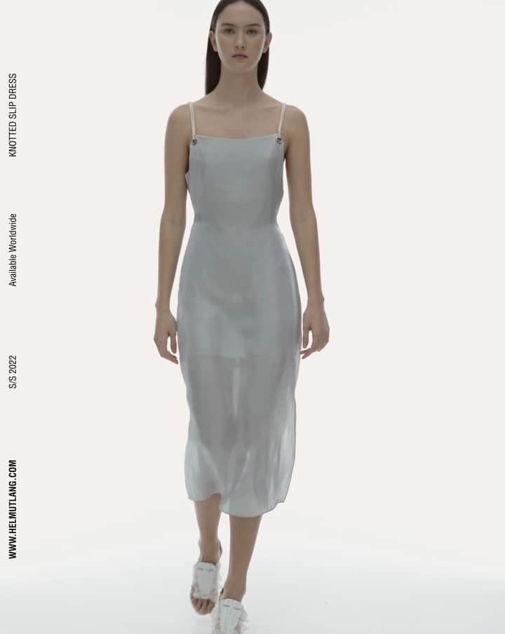 ヘルムート ラングのインスタグラム：「The Knotted Slip Dress Available now at WWW.HELMUTLANG.COM」