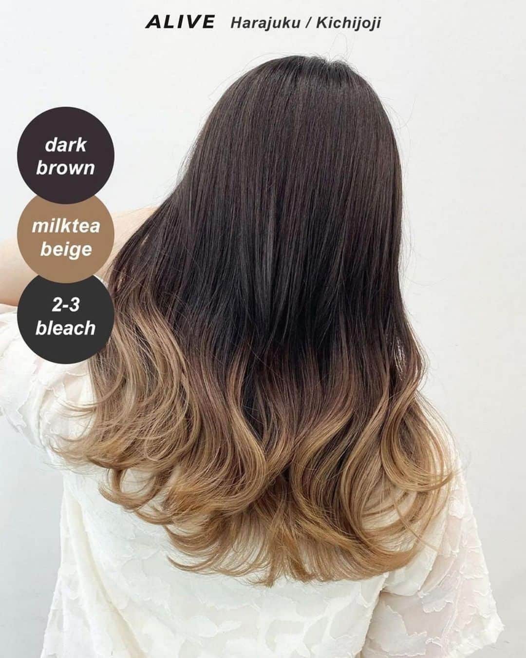 のインスタグラム：「【保存するだけで使える！ #グラデーションカラー × #ベージュカラー ヘアカタログ】  保存しておくだけで使える、 ALIVEオリジナルのヘアカタログです💡 同系色のヘアカタログまとめになるので、 微妙なニュアンスの差も比較してみてくださいね🙆🏻‍♀️  今回のまとめは人気の #グラデーションカラー × #ベージュカラー です✨ ぜひ参考にしてみてくださいね！  ================================= @alivehair では、ヘアカタログや流行の ヘアカラー・ヘアスタイルに関する 情報を毎日更新中です💫 あなたの取り上げてほしいテーマを コメントすると記事になるかも？ ぜひフォローしてチェックしてください💡 =================================  ================================= ✂︎PRICE（店舗により金額が異なります。 クーポンもありますのでぜひご活用ください💁🏻‍♀️） ・グラデーションカラー：¥11,000〜 ・バレイヤージュカラー：¥22,000〜 ・ハイライト：¥15,400〜 =================================  #美容院 #美容室 #原宿美容室 #吉祥寺美容室 #グラデーション #グラデーションカラー #グラデーションボブ #グラデーションベージュ #ミルクティーベージュ #ブラウンベージュ #ミルクティーグレージュ #モカベージュ #モカブラウン #淡色カラー #ナチュラルカラー」