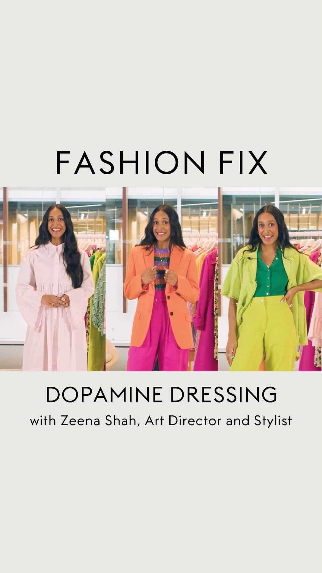 The Outnetのインスタグラム：「Fashion Fix: Dopamine Dressing  Time to brighten up your wardrobe! In this episode of Fashion Fix, the queen of colour @heartzeena will be sharing her top tips on how to inject bold and bright hues into your everyday look.」