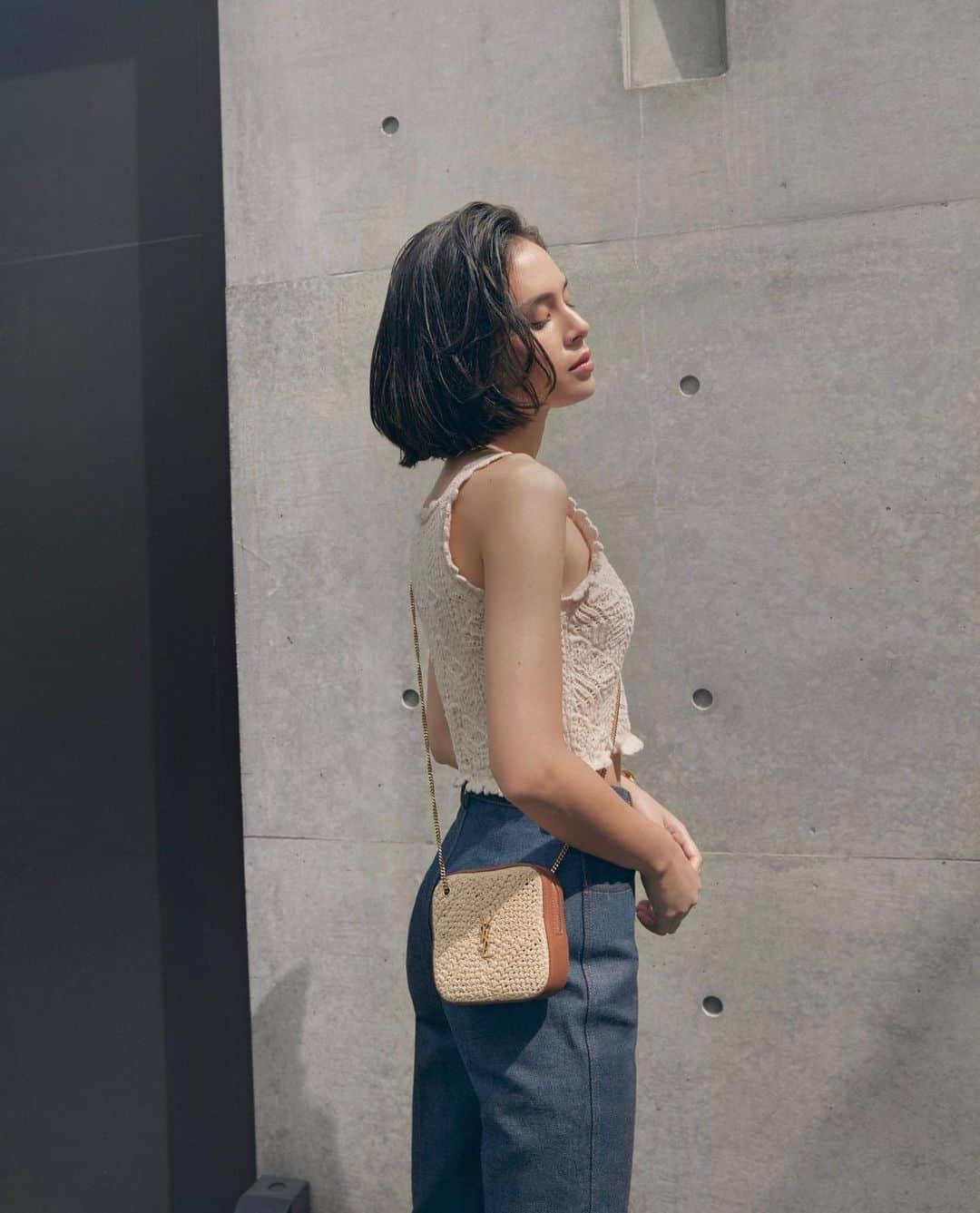 大屋夏南のインスタグラム：「Raffia - Saint Laurent Spring 22 🤍  #サンローラン #pr」