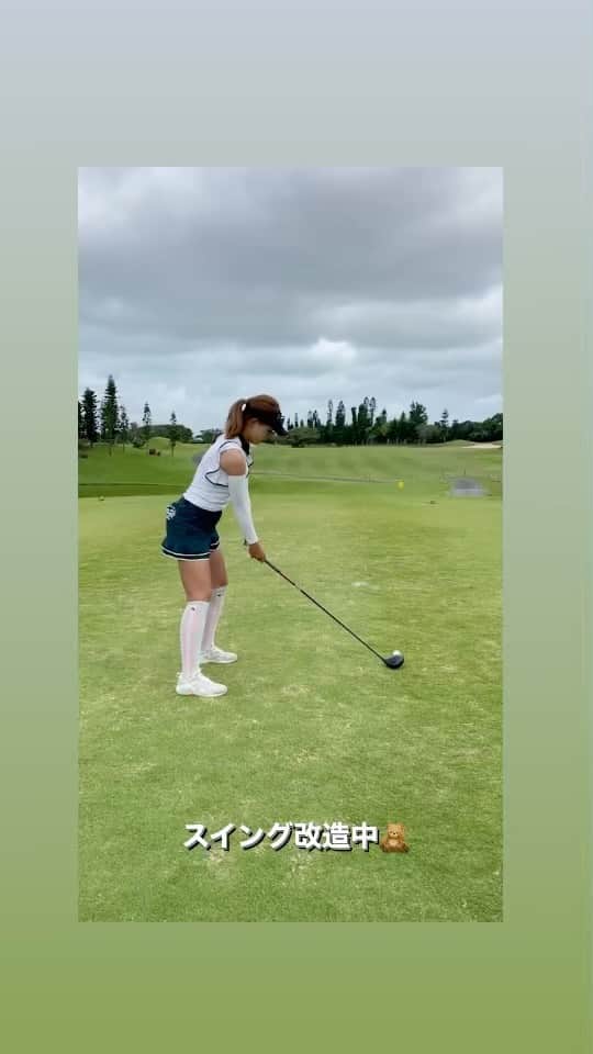 原田怜奈のインスタグラム：「3日間のラウンド終了✨ スイング改造 中々すぐ癖出るけど 継続して頑張ります🥺 明日は東京に戻って 明後日から軽井沢⛳️ また頑張ります😚❤︎ . . . #女子ゴルフ #golf」