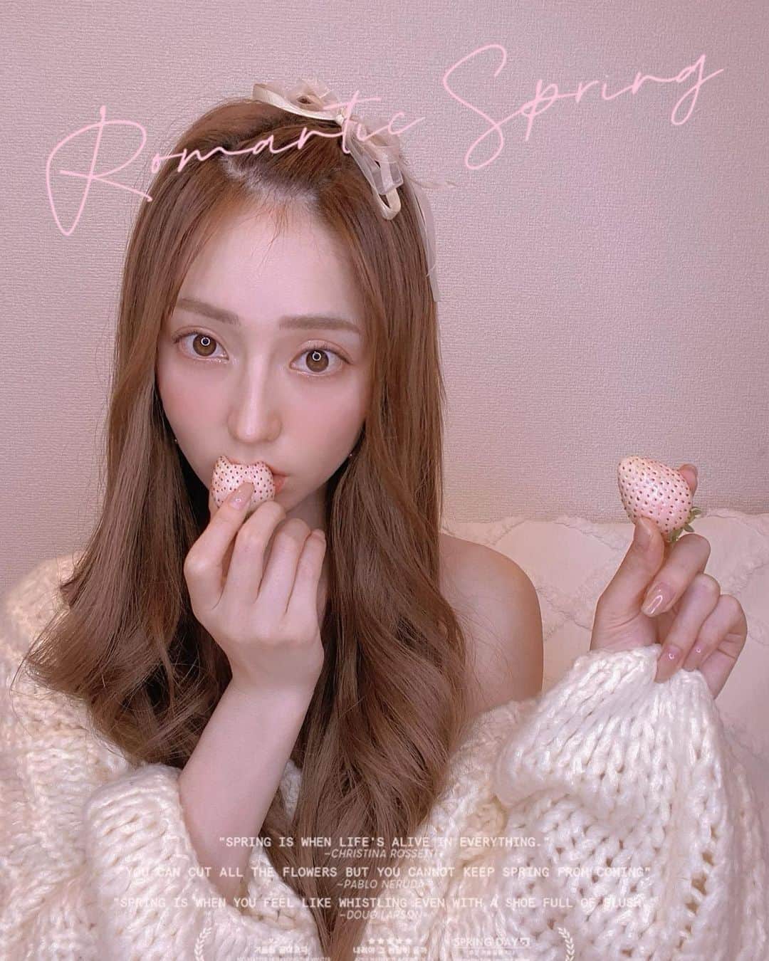 堀尾実咲のインスタグラム：「めろパパちゃんから届いた👨🎁  佐賀県のパールホワイト🤍🍓 甘くてとっても美味しかった☺️  春生まれなので 春のフルーツいちご🍓だいすき😍  【そして大切なお知らせ】  そんな春生まれのみさめろさん👶  4/29(金・祝)に 僭越ながら生誕イベントを開催させていただきたいなと考えております(*'▽'*)  また詳細やご予約については追ってお知らせしますが取り急ぎお日にちだけ😘  お誕生日当日のイベントになりますので皆さん来て頂けたらとてもとてもとてーーーも喜びます🥺🌸  ぜひぜひお日にち空けておいてください☺️💓  #spring #strawberry #春 #いちご #パールホワイト #パールホワイトいちご #白いちご」