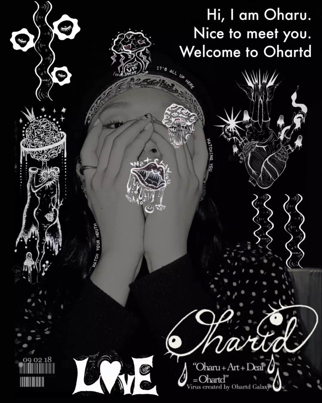 thefactorytokyoのインスタグラム：「Ohartd Solo Popup & Exhibition ⁡ “Ohartd Galaxy”⁡ ⁡ ■Date: 2022.4.5(Tue)-4.12(Tue)⁡ ■Opening Time: 11:00-20:00⁡ ※アーティストの在廊時間はアーティスト @_oharu0haruo_ のインスタグラムのストーリーよりご確認下さい。⁡ ■Venue: @pulplism⁡ ⁡ モノクロの宇宙の中で、ギラギラ光り輝き存在する銀河のように、一つ一つを世界に一つだけのものにするOhartd。3月末に行われた #一夜物語展 に引き続き、2022.4.4〜4/11の一週間、#pulplism にておよそ50点程の作品を展示する。⁡ 展示の他、オリジナルの限定Tシャツ（直筆サイン入りの一点物）や一つ一つオリジナルで、デザインも其々違う必需品商品等の販売も行われる。⁡ ⁡ ¥10,000以上お買い上げいただいた方々へ #ohartd オリジナルステッカーセットプレゼント🎁⁡ ⁡ 4.8はOharuによるアートライブペイントを開催！(15:00-20:00の間）⁡ ⁡ STAY TUNED.」