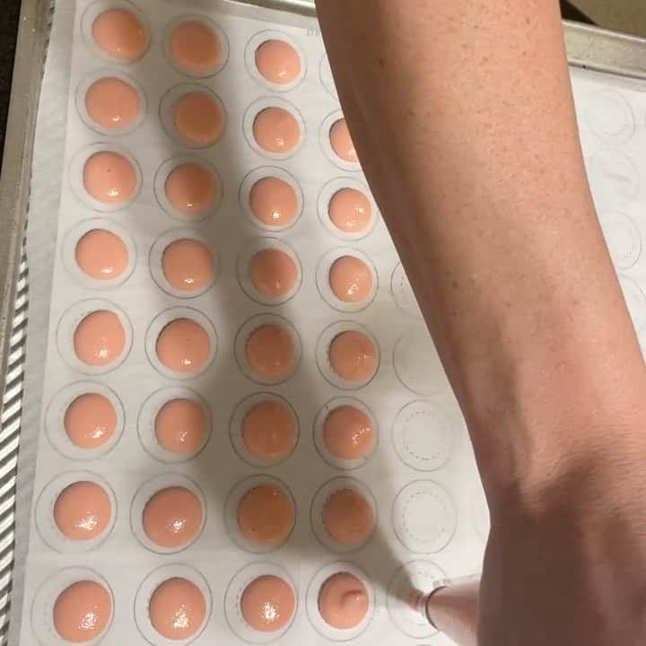 ケイティー・ルクレールのインスタグラム：「Macs in the making   #katiebakes #macarons #cloudsandwich #pipingskills #myfavorite #glutenfree #whyaretheysogood #whyaretheysoexpensive #baking #skills #notmyfirstrodeo」