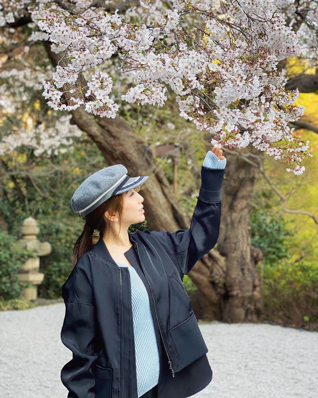 木嶋真優のインスタグラム：「寝てるみたいだけど寝てませんと言いたい🌸 #桜　#cherryblossom #private #tokyo #春」