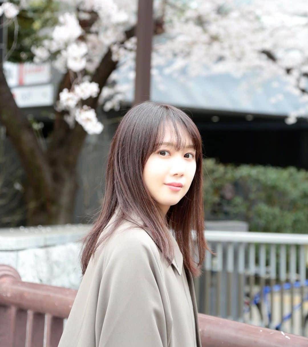永島聖羅のインスタグラム：「🌸  葉桜になってきたね！ 桜って儚いね〜  今日もお疲れ様でした✨ お風呂入る〜！」