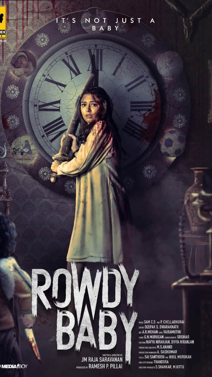 ハンシカ・モトワニのインスタグラム：「Here its the First look poster of - #Rowdybaby - More Updates coming very soon.  #RowdybabyTamilMovie  @Abhishek_films @jmrajasaravana1 @ihansika #Sathyaraj #ActressMeena #Ramki @soniya_agg @iamlakshmirai @johnkokken1 @samcsmusic @Vairamuthu @chelladurai355 @DeepakDFT @onlyartmohan @shankarsathyam1  @krishnakumar567 @R_chandru  @BlueprintbyND @onlynikil  @ctcmediaboy」