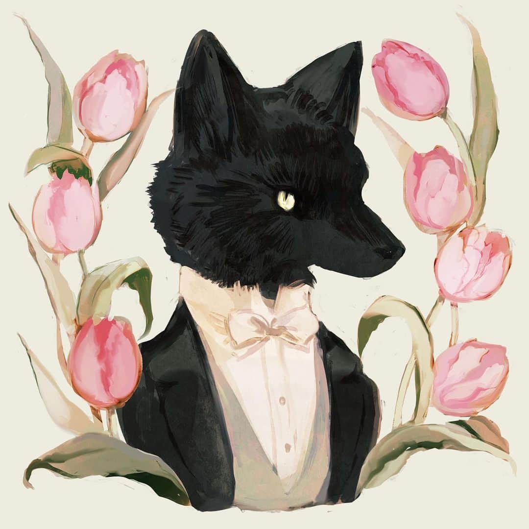 tonoさんのインスタグラム写真 - (tonoInstagram)「#illustration #fox #wolf」4月11日 8時30分 - rt0no