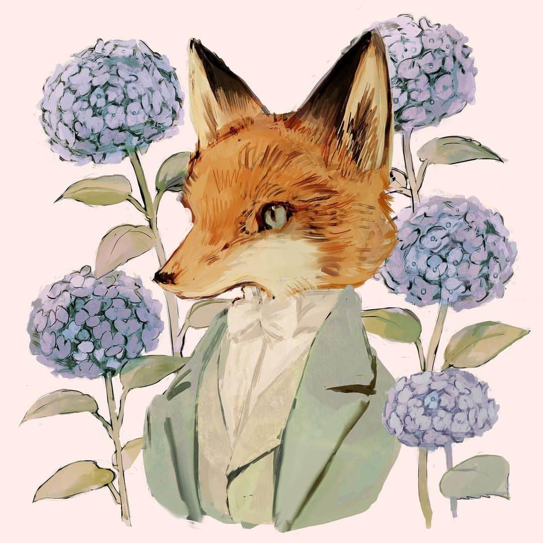 tonoさんのインスタグラム写真 - (tonoInstagram)「#illustration #fox #wolf」4月11日 8時30分 - rt0no