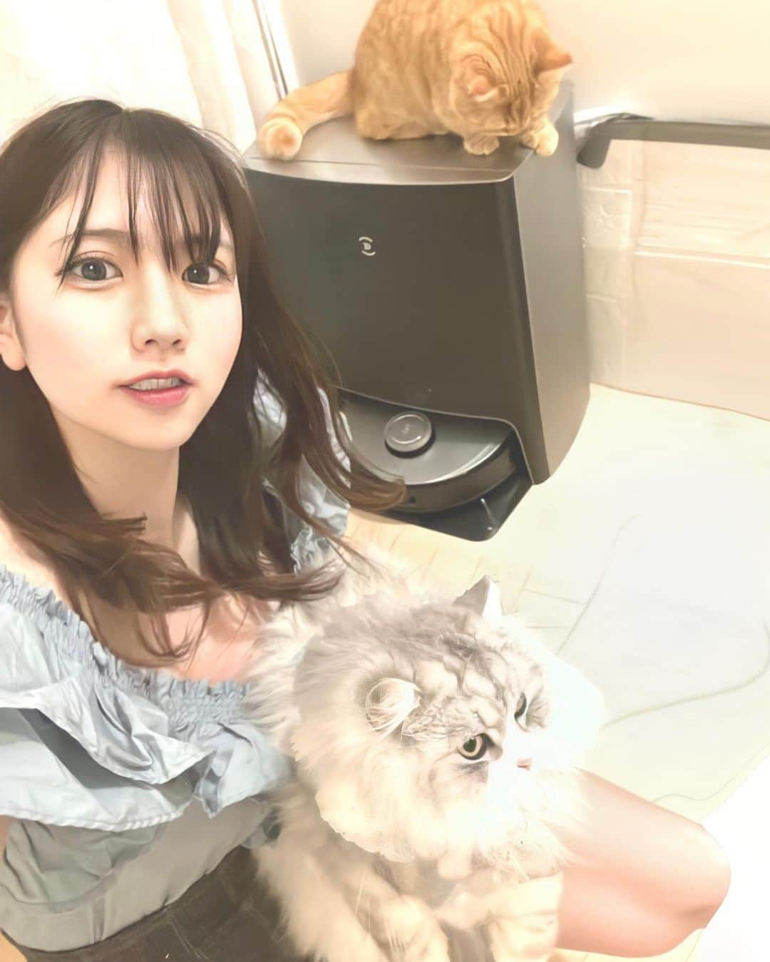 ゆーちゃんさんのインスタグラム写真 - (ゆーちゃんInstagram)「\ ズボラさん必見  規格外の生活質向上！ / 世界初、全自動ロボ掃除機 仲間入り🤝  掃除機かけること自体は好きだけれど、 毎回フィルター手入れ時 「パカっ。」って開けた時広がるホコリがとにかく苦手で…  沢山他社製品とたくさん比べたうえ 「お手入れまで全て、全自動」に納得し  @ecovacs_jp を購入することに。  ダメ元で運試し😗と購入前に応募したモニター30名企画に まさかの 、当たりました！！(歓喜)  最新型 『DEEBOT X1 OMNI』は、 世界初全自動掃除機 ＆ 見守りカメラ機能搭載  人の手でやることはなんと… ✔定期的な清水の補充 ✔60日に一度のゴミパックの入れ替え ✔汚水の処分  だけ。まさに「感動」そのもの！  これ1台で「吸引と水拭き」はもちろん‪ ゴミの収集、モップの洗浄 熱風乾燥 給水 「 面倒な毎日の手入れ」ここまで全て自動- ̗̀👏🏻   アプリ対応＆ 通った道と部屋の間取りを把握 障害物を避けて通るための高感度AIとカメラは １階にいて  猫部屋の様子が見に行けない時の 見守りカメラに！ ◎  ママや掃除が苦手な方、忙しい方、 ズボラな私の味方です。 生活の質自体を向上させてくれるから これはもう手放せません！  想像を遥かに超えてきたこの感動…伝われ〜！  . #エコバックス #ecovacs #ディーボット #deebot #ディーボットx1 #deebotx1 #お部屋のキレイこれ一台 #1台2役吸引と水拭きが同時に可能 #全自動オールインワン #史上最強のロボット掃除機 #お掃除ロボット #ロボット掃除機 #便利家電 #水拭きロボット #時短家事 #家事楽 #家事の効率化 #掃除やめた #ゼロ家事 #子どもとの時間 #子育てグラム #子育て悩み #子育てあるある #ママと繋がりたい #子どものいる暮らし #ママスタグラム #ママノワ #pr  #モニター企画 #ズボラ主婦  @mamano.wa」4月12日 1時00分 - yurina_era999